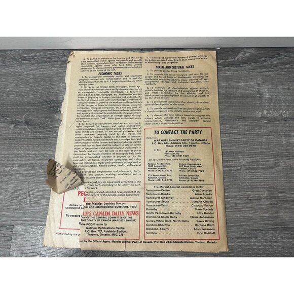 Vintage Newspaper Vote for the Marxist-Leninist Candidates Paperback 1980 - Picture 5 of 5